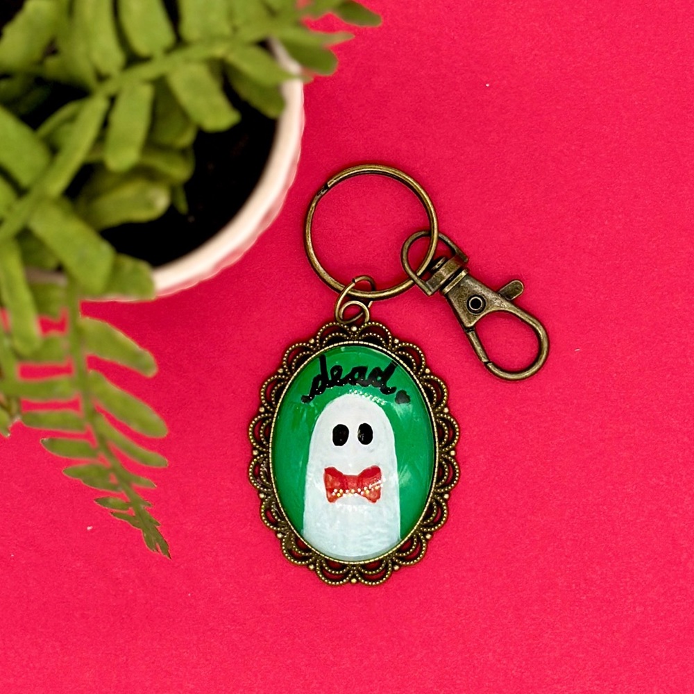 Hand-painted Ghostie Keychain